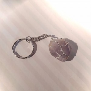 Amethyst gemstone key chain