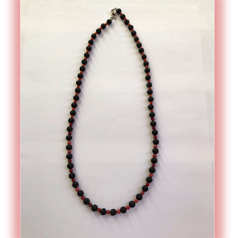 Red coral and black lava