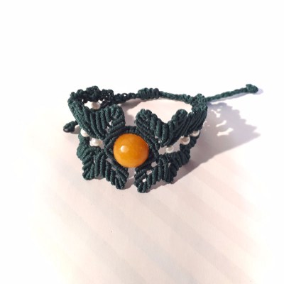 Κίτρινος αχάτης και πέρλες